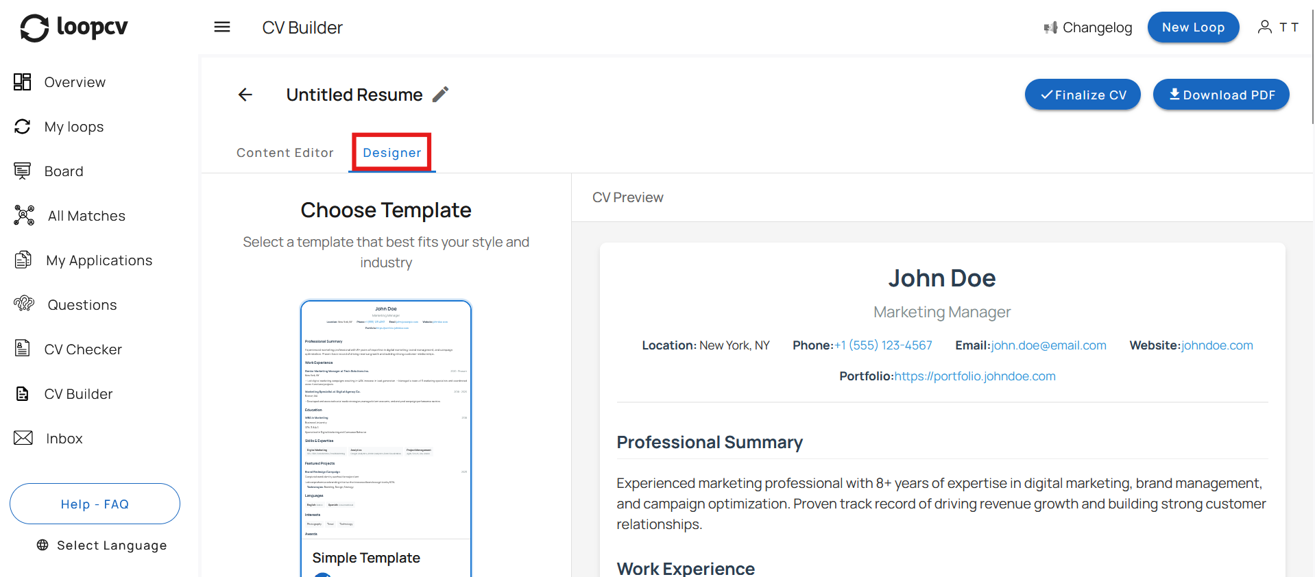 choose your template